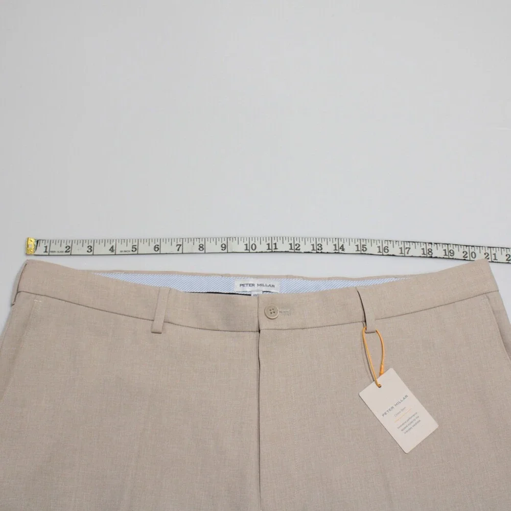 Peter Millar NWT Chinos / Casual Pants Size 40 US Charlotte Beige 100% Polyester